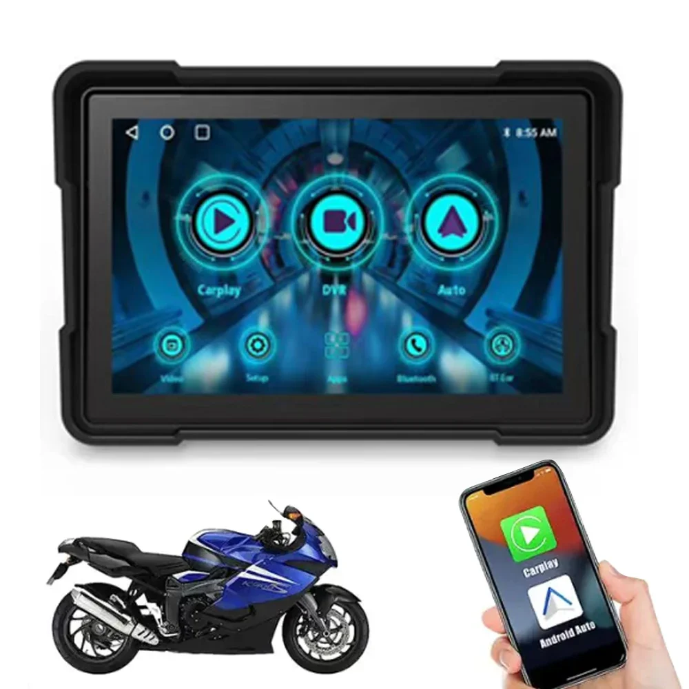 5 Inch Motorcycle Gps Navigation Wireless Carplay Android Auto Portable Moto Navigator Motorcycle Accessories Oem Factory