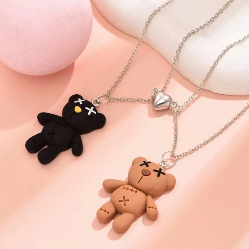 زوجين الربط الحب قلادة الدب الراتنج المغناطيسي