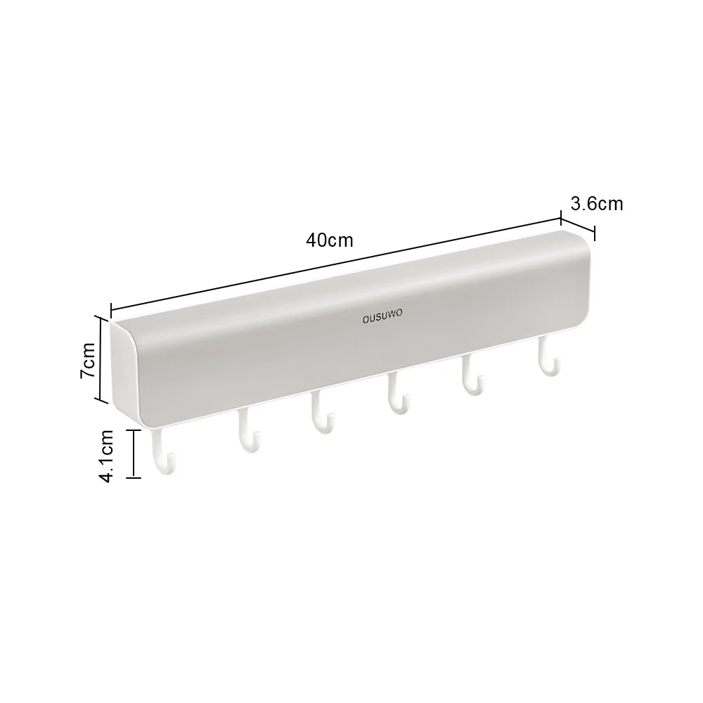 Bathroom Accessories Wall-Mounted For Bathroom Door Clothes Key Organizer Punch-Free With Hook Shelf Storage Box Storage Rack