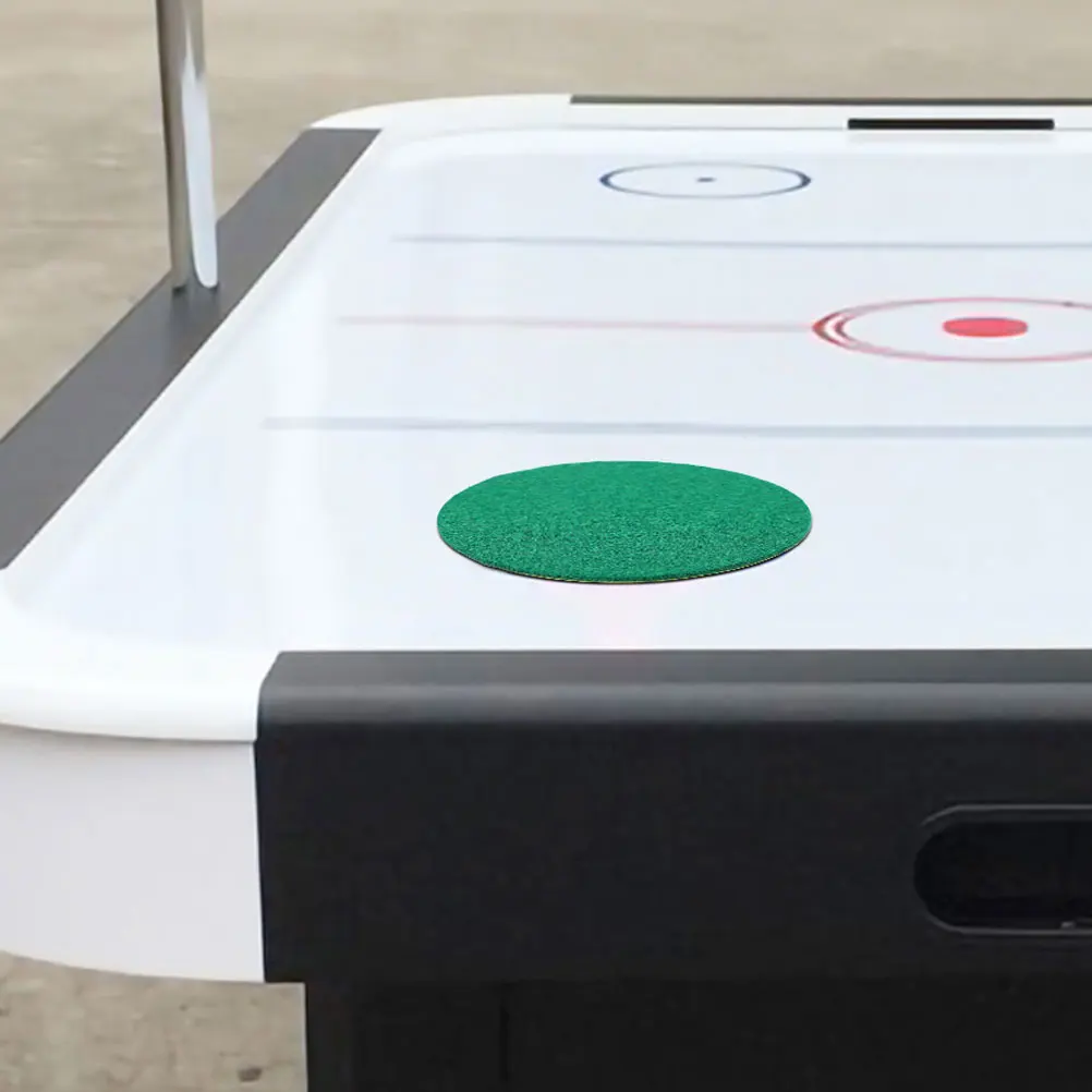 

6 Pcs Air Hockey Felt Pads Durable Replacement Set Easy Clean Game Polyester Mallet Sticker Green Adhesive