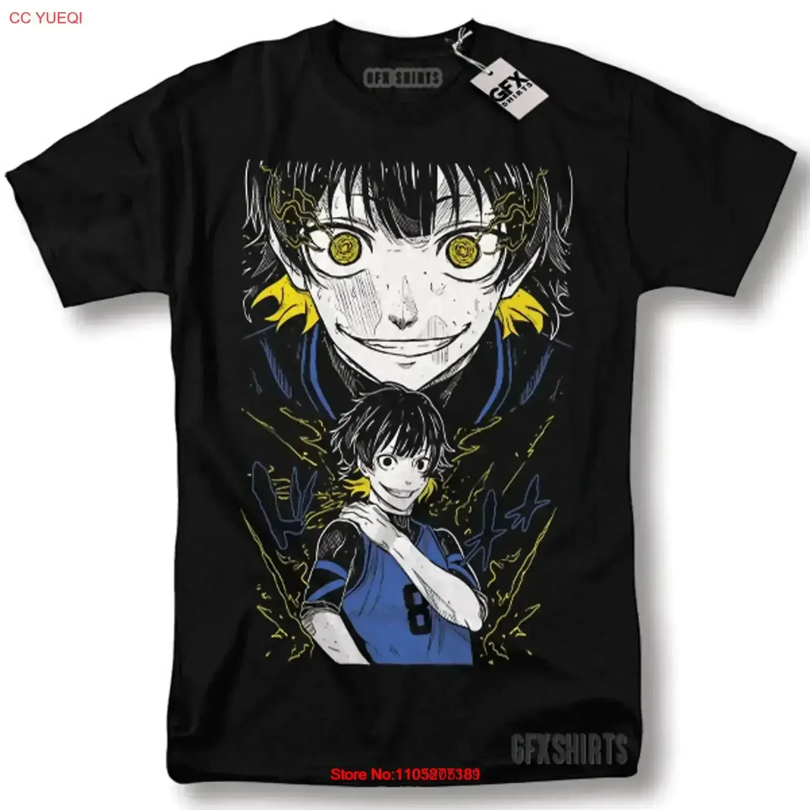 تي شيرت أزرق قفل Meguru Bachira فريق Yoichi Isagi Kunigami أنيمي عتيق مغسول متعدد الاستخدامات أوم جرافيك غير رسمي قليلاً #1
