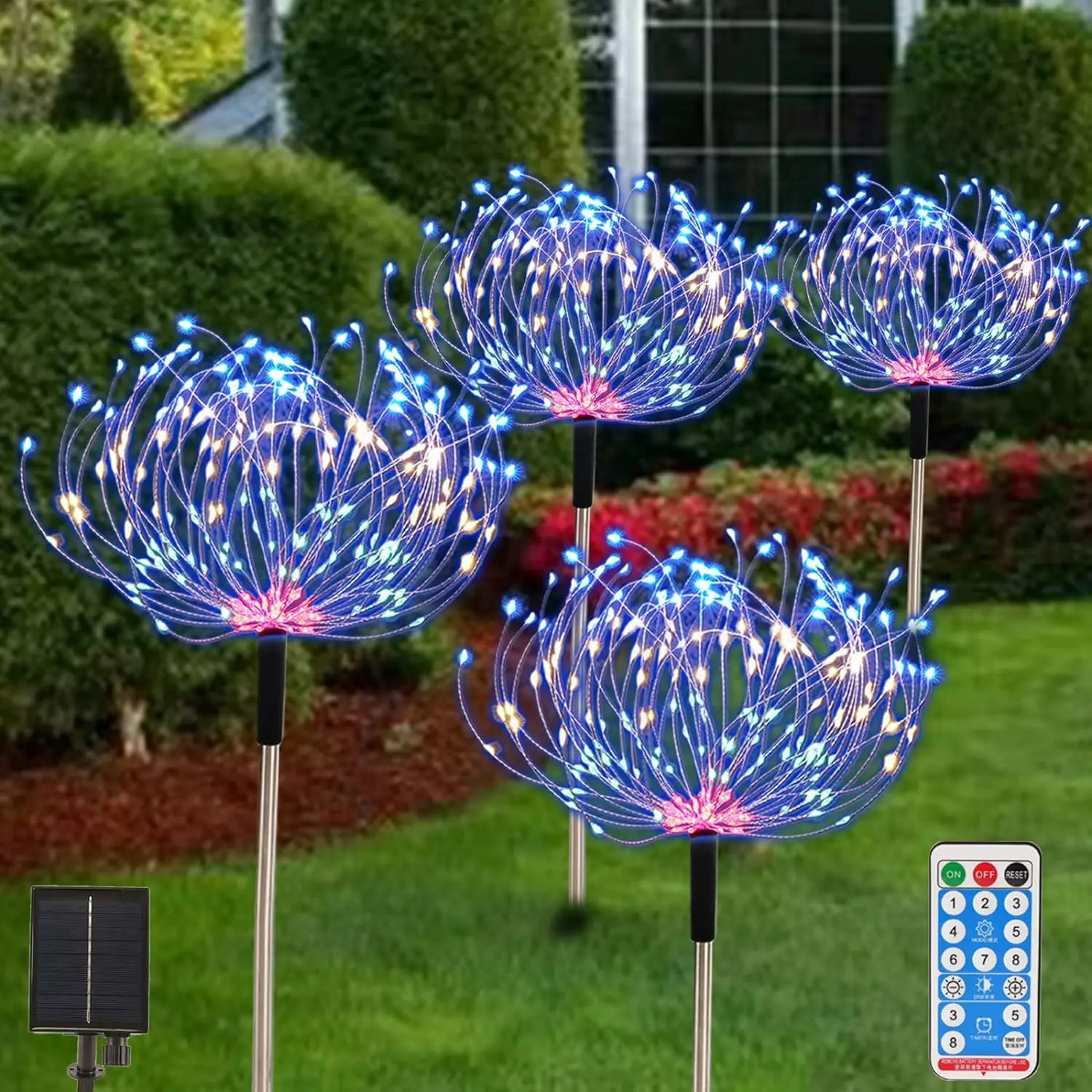 

Solar powered fireworks shaped lights, courtyard lawn landscape decorations, ground mounted lights, wireless lights