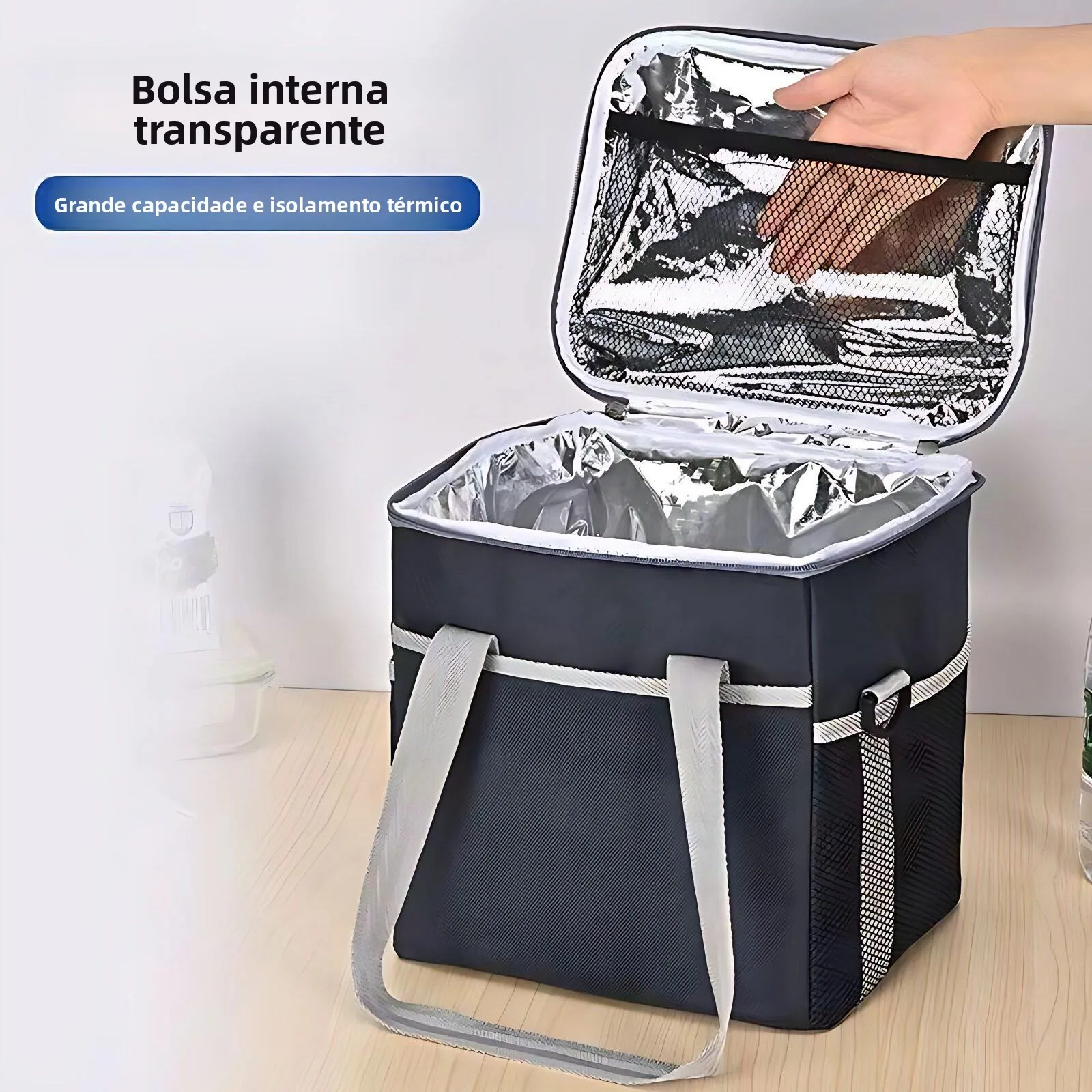 ポータブル断熱冷却ボックス薄型モデル積み重ね可能な食品と飲料保温バッグ車の冷蔵庫鮮度保持