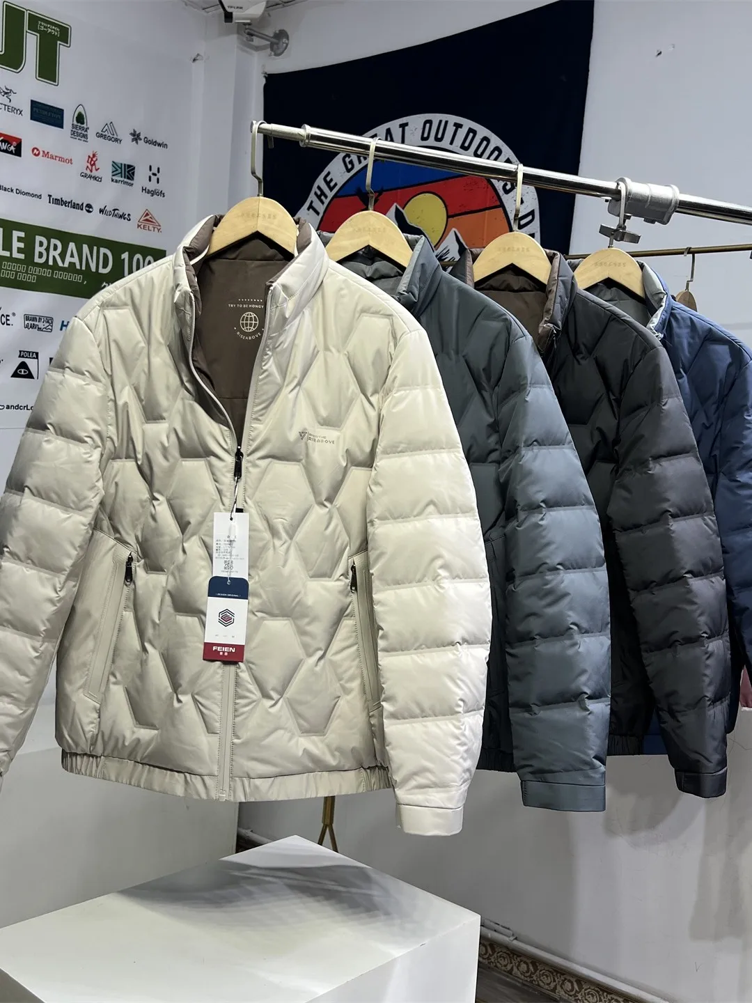 

Double-Sided Wear Windproof 90 Du down Thiened Warm Stand Collar down Jaet Faionable Outdoor Casual Sle Men's Coat