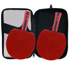 Raquette de tennis de table à 7 couches avec sac, ensemble de raquettes de ping-pong professionnelles, picots en caoutchouc, lame de haute qualité, pagaie de chauve-souris, 2 pièces