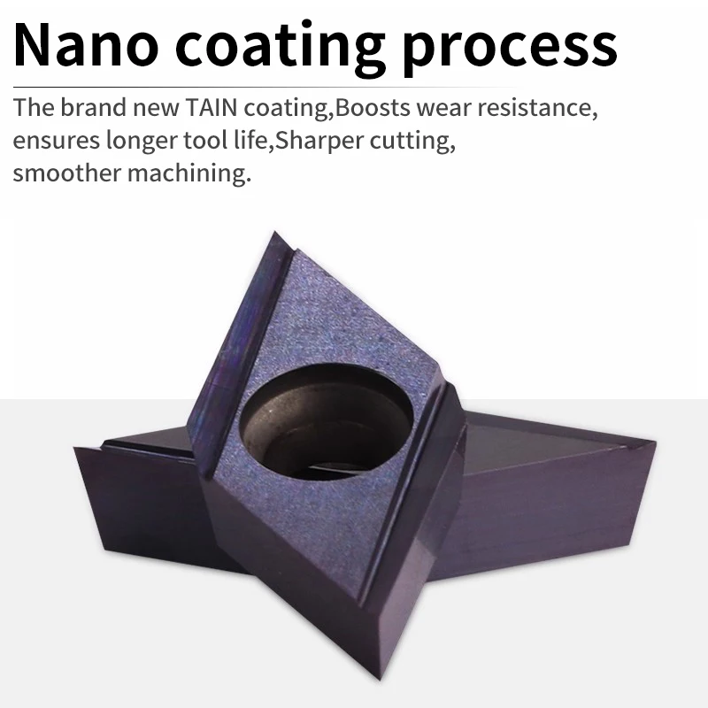 

Прецизионные токарные вставки для наружного круга DCGT070202/11T304FR-J Токарный станок с ЧПУ из нержавеющей стали, токарный инструмент из сплава зерна