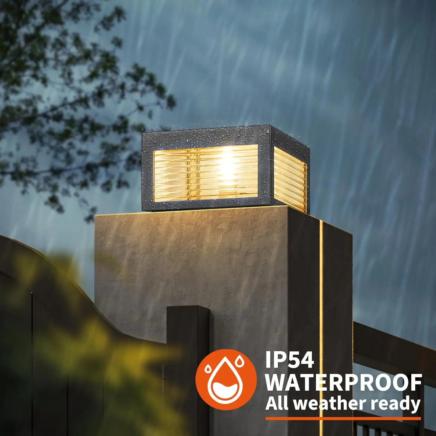 Luz P para exteriores, lámpara con tapa de columna LED con cable de alto voltaje para cuadros modernos, linterna impermeable IP54 con iluminación de paisaje de 3000K para