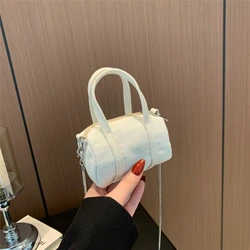 Fashionable Chain Crossbody Small Bag for Lipstick Denims Canvas Evening Coin Purses Small Handbag with Top Handle