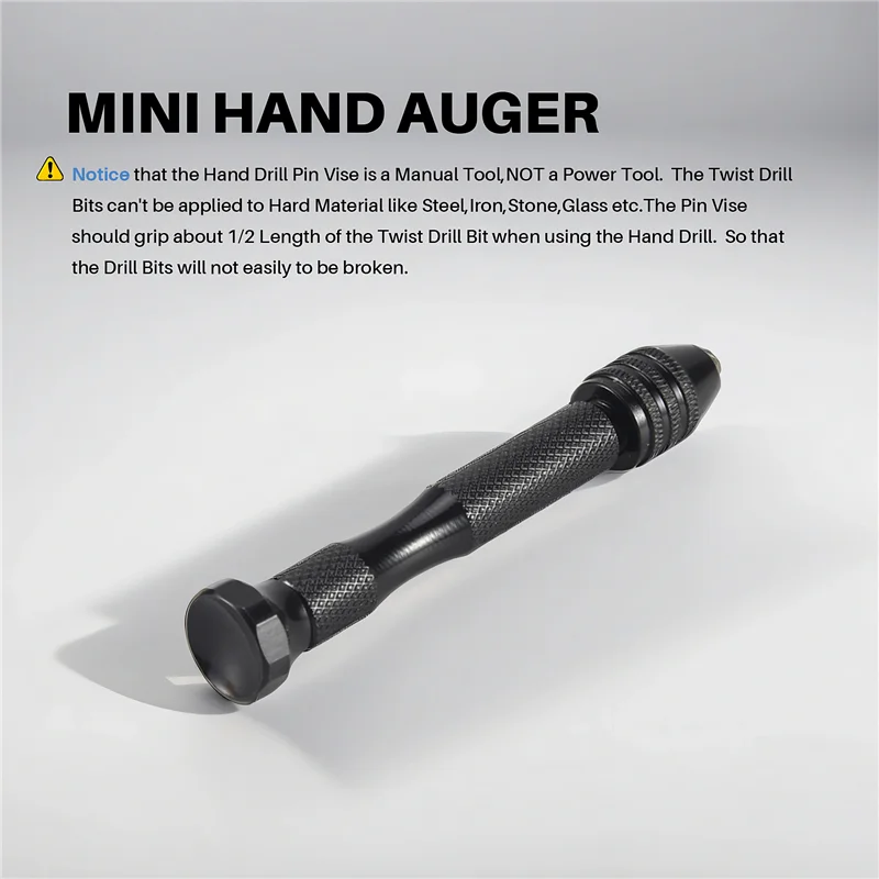ABLU-Juego de taladro manual, tornillo de banco de precisión con 25 piezas de Mini brocas helicoidales para modelo, bricolaje, fabricación de joyas, rotativo multiusos también