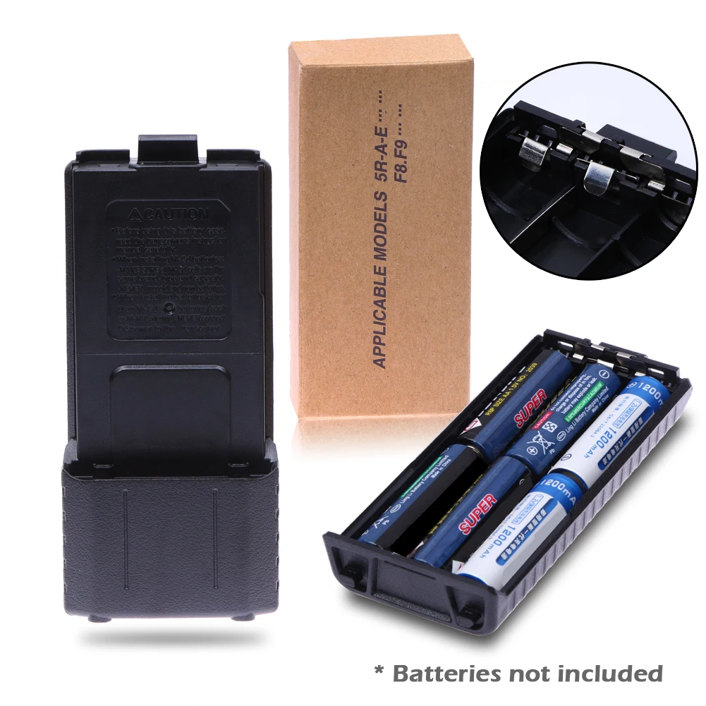 

6 AA Extended Storage Box Battery Holder Battery Storage Case for Baofeng Radio F8F9 UV5R UV5RE Plus