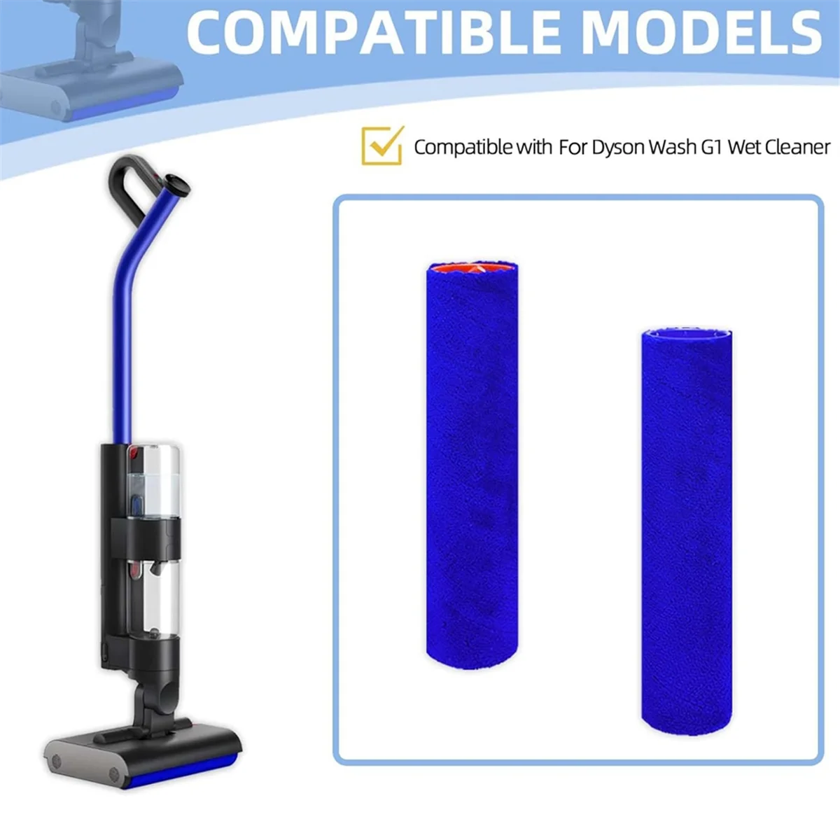 2 pak komponen pengganti sikat rol untuk Dyson cuci G1 pembersih basah, mesin penggosok lantai tambahan vakum