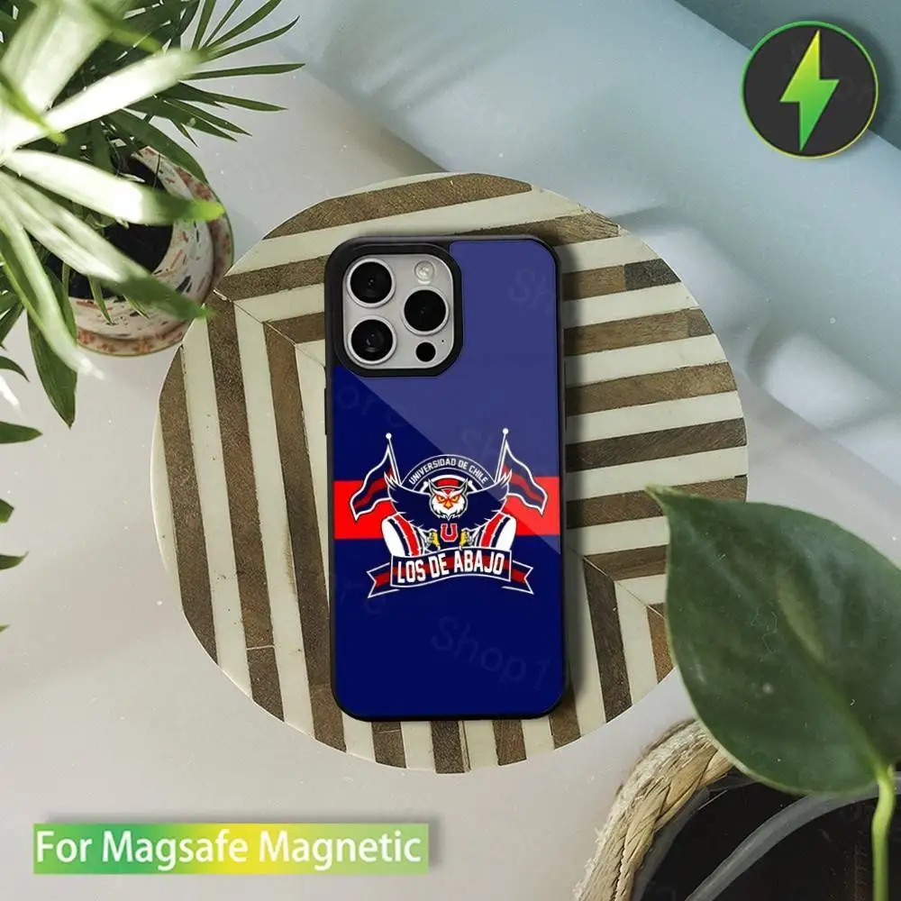 Capa de telefone com logotipo c-chile u-university para iphone 16,15,14,13,12,11, pro, max, plus, mini, magsafe, capa de carregamento magnético sem fio