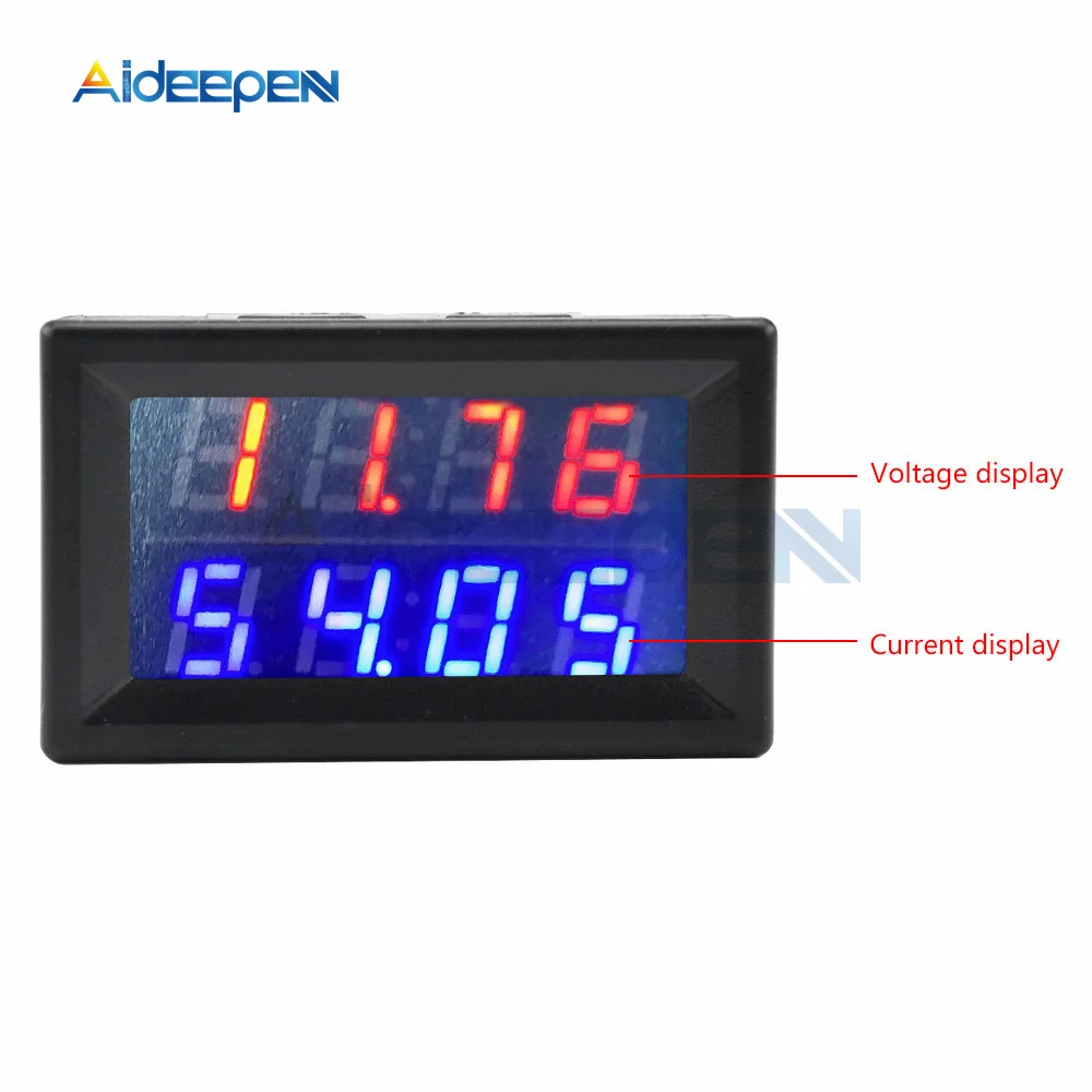 0.28 Red Blue Digital LED Mini Display Module DC0-100V DC0-200V Voltmeter Voltage Tester Panel Meter Gauge for Motorcycle Car