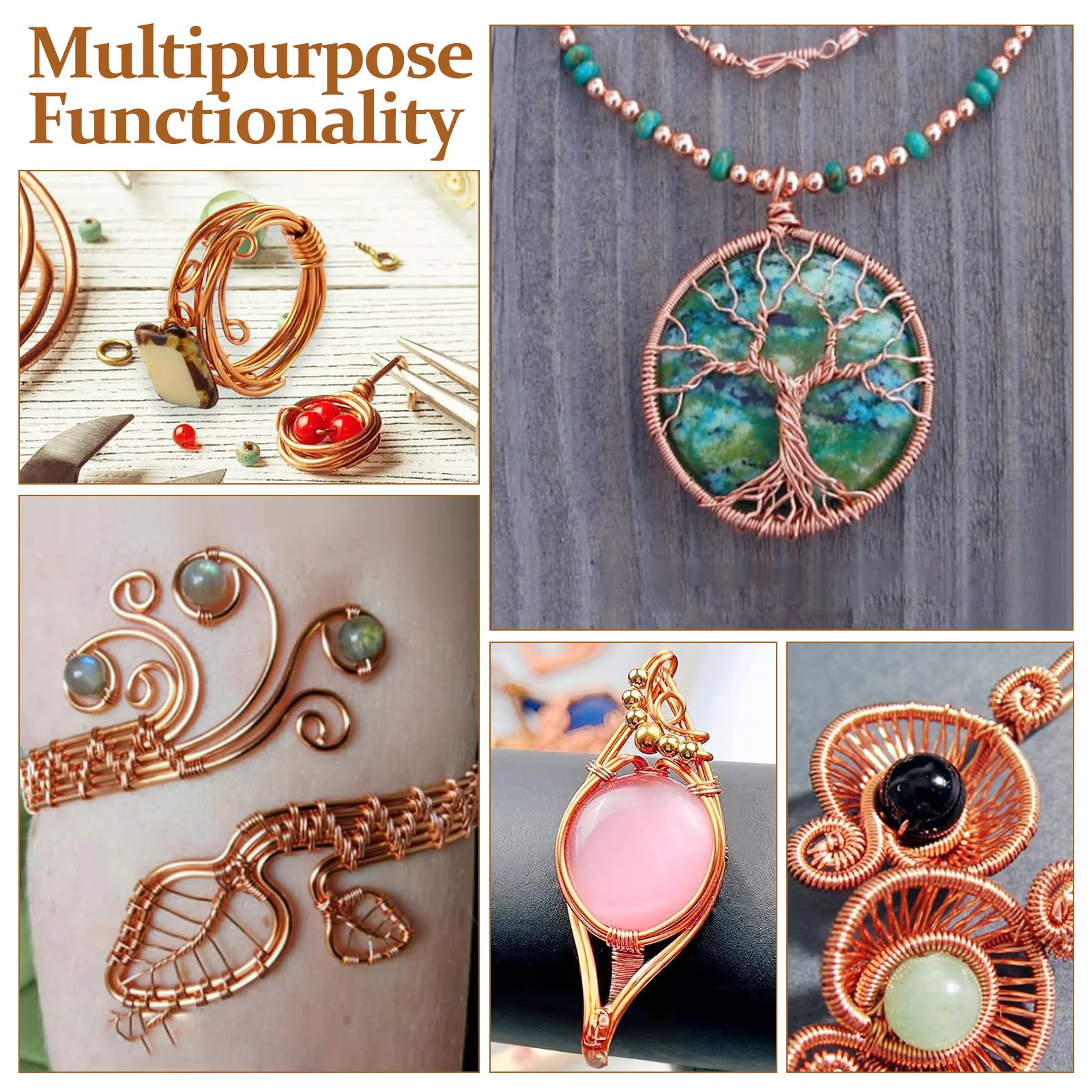 

3 Rolls Jewelry Making Copper Wire 4.5m Beading String Craft Material Multiple Uses Flexible Rustic Elegant Design Supply