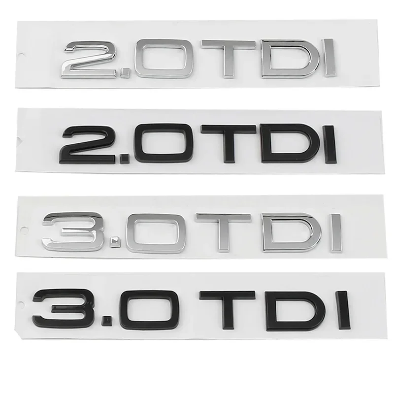 Car 3D ABS 2.0 3.0 TDI Trunk Letters Logo Displacement Decals Badge Emblem Sticker For Audi Q2 Q3 Q5 Q7 A1 A3 A4 A5 A6 A7 A8