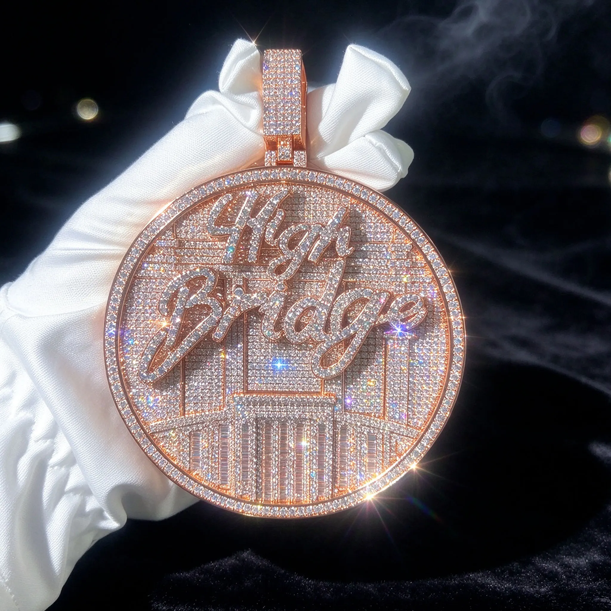 LYEE CYEE Light Luxury Shining Round Cut Letter High Bridge Pendant Necklace for Men and Women Hip Hop Street Style Party Accessories Boutique Jewelry Commemorative Gift for Good Friends Unique Gift