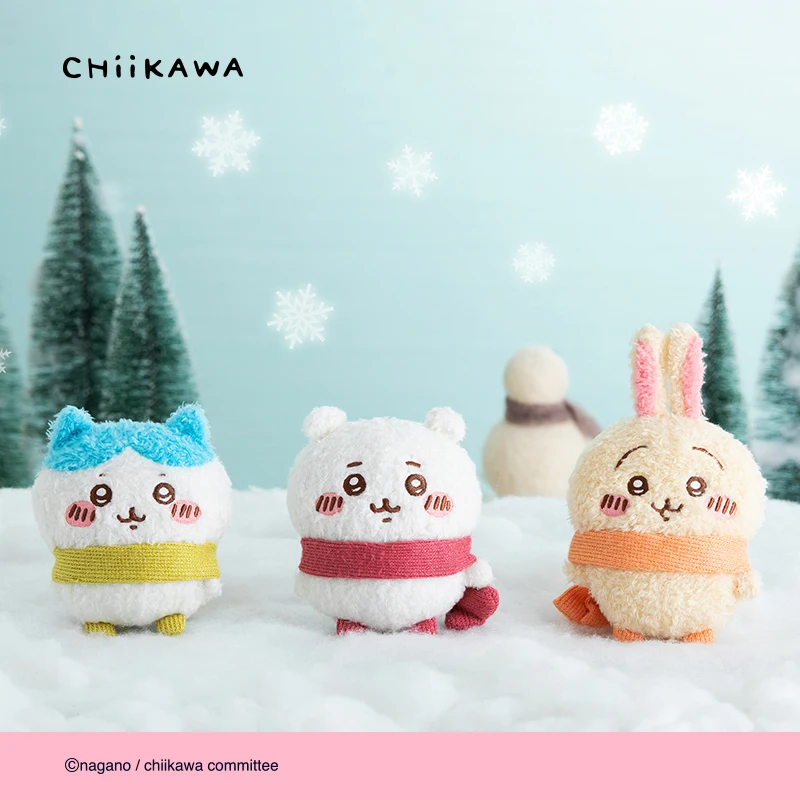 

Chiikawa Winter Scarf Series Plush Keychain Warm Cozy Pendant Cute Anime Keyring Gift for Fans Stocking Stuffer
