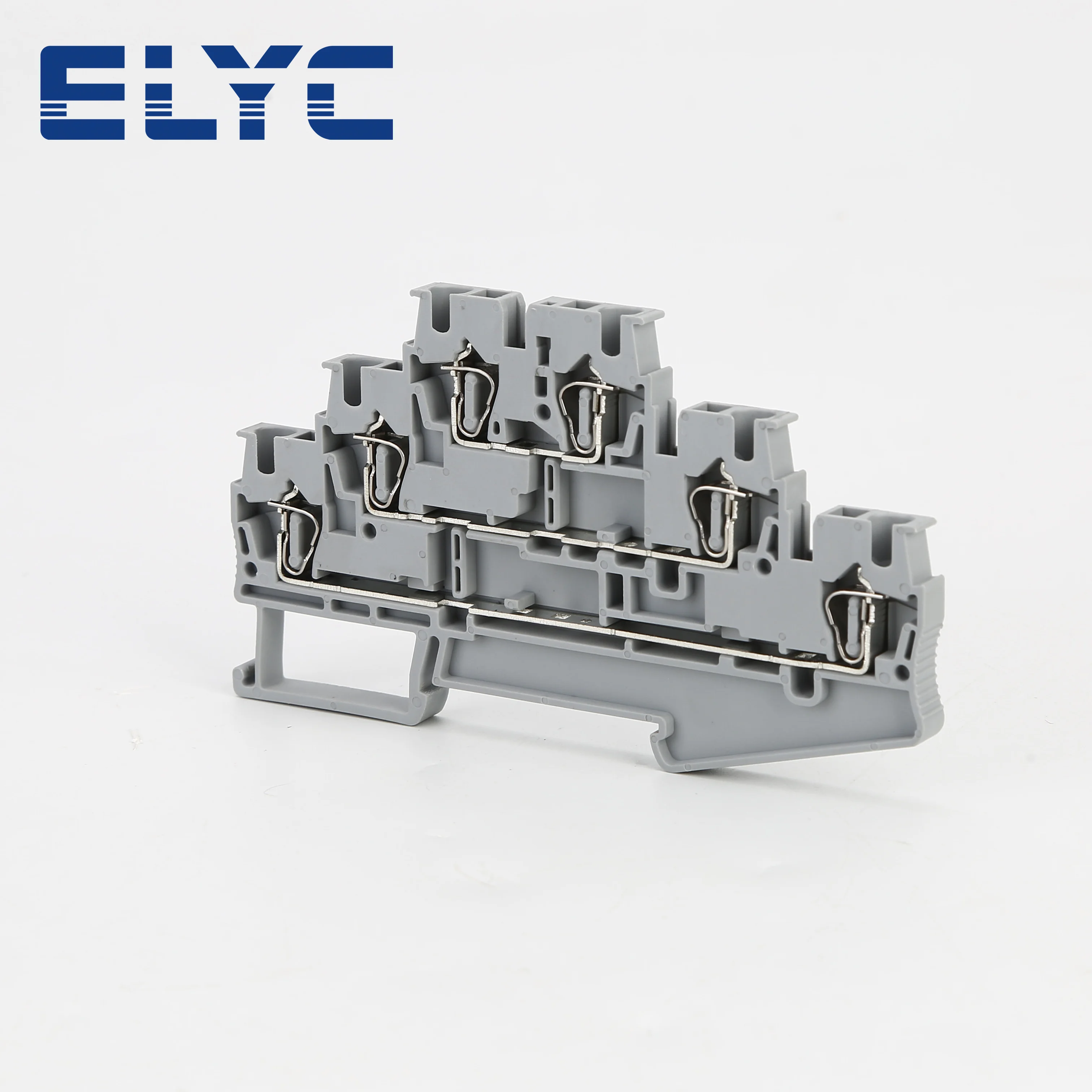 50Pcs ST2.5-3L Spring-cage 3 Level Three Layer Wiring Wire Connector ST 2.5 3L Din Rail Terminal Block Return Pull Electrical