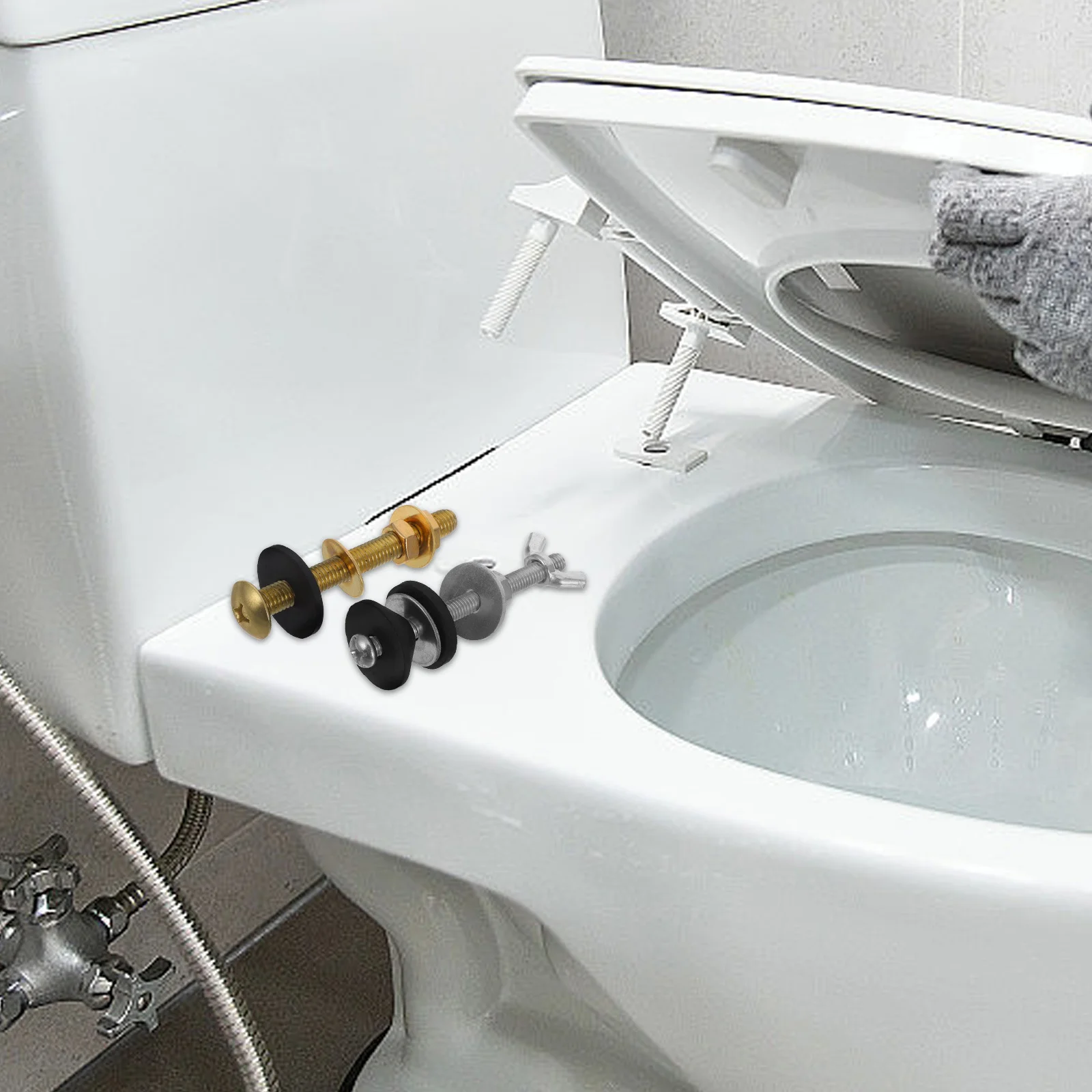 

4pcs Toilet Tank Bolts Kit Universal Heavy Duty Rubber Gaskets For Toilet Tank To Bowl Connection Waterproof Bathroom Fixture