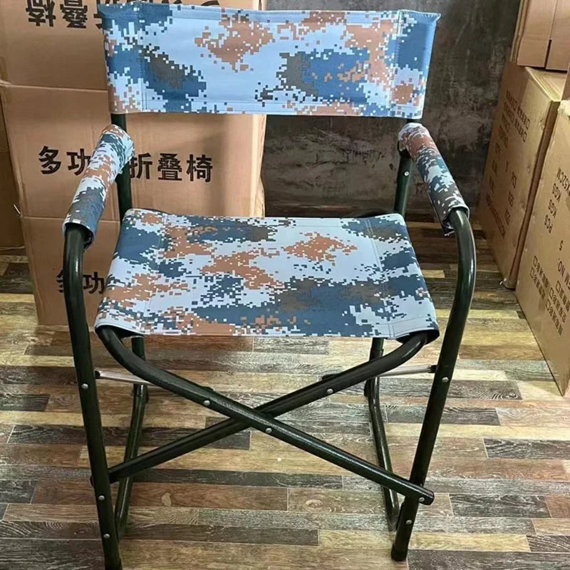 Double Camouflage Oxford Foldable Chair Field Command Operation Training Chair Outdoor Leisure Beach Director Chair