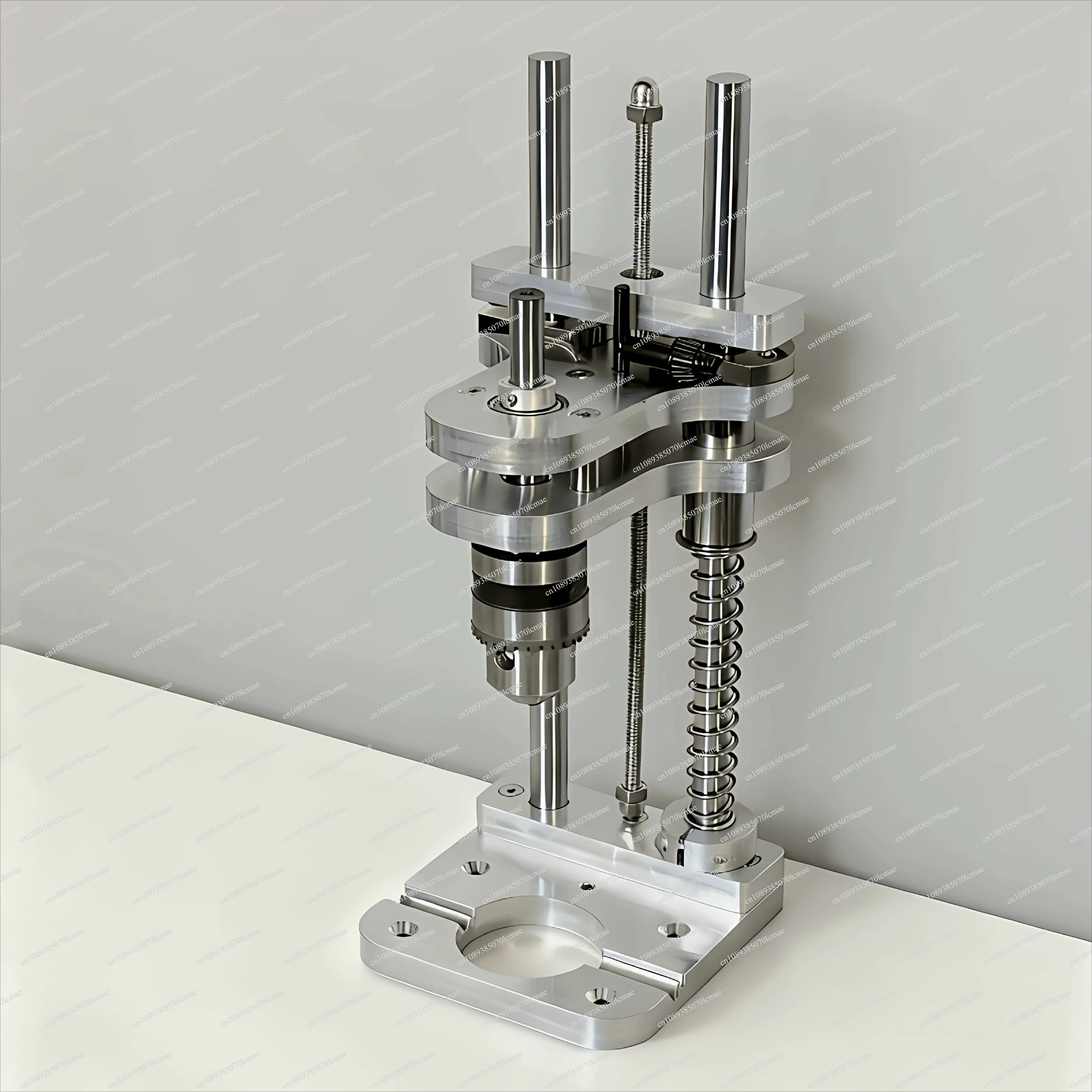 Vertical Drilling Guide Stand Woodworking Desktop Aluminum Alloy Dual Plate with Nickel-Plated Shaft Drill Guide Bracket Tool