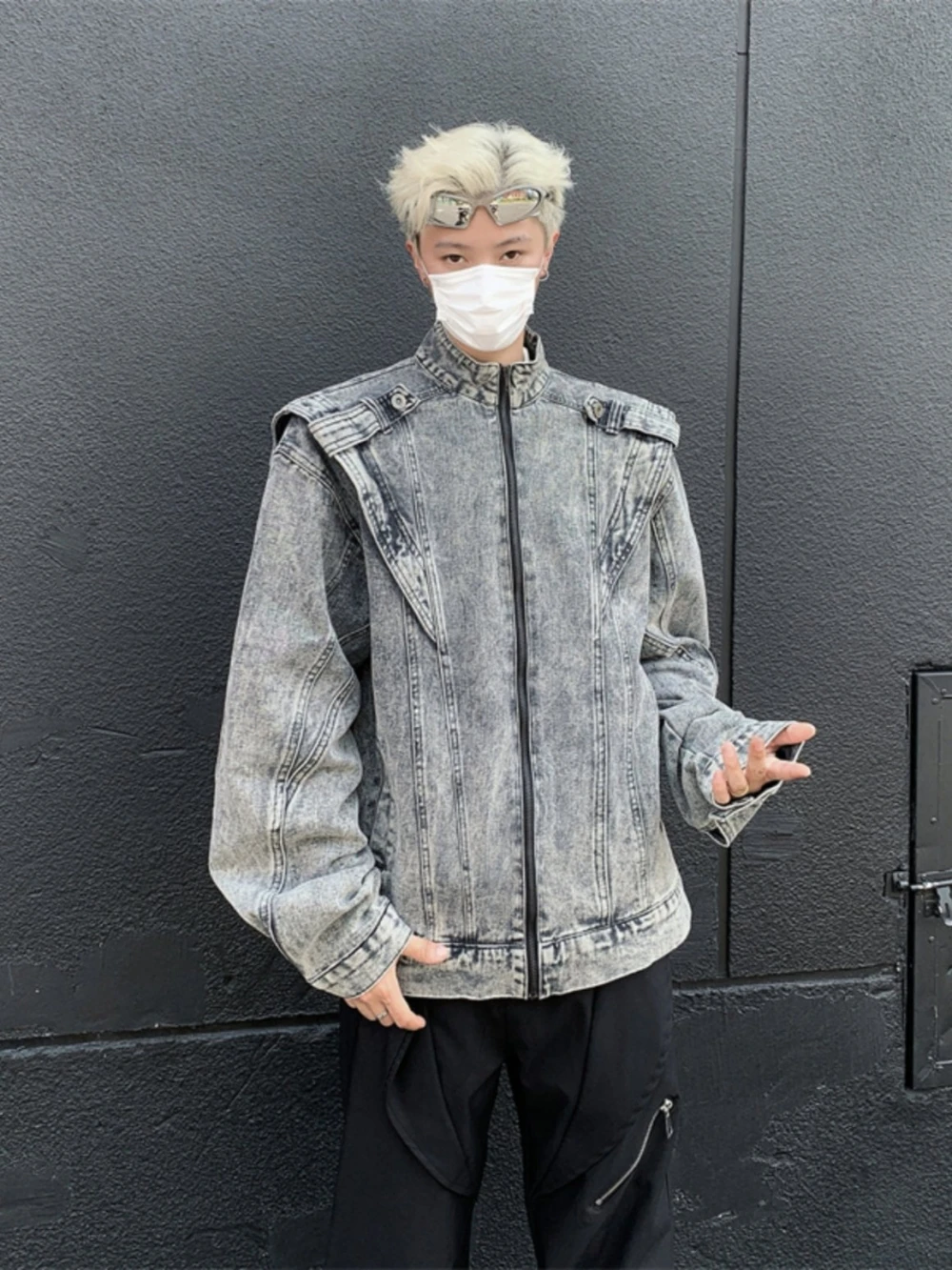 

Vintage American Sle Men's Denim Jaet oulder Padded Loose Fit Trendy Brand High End Feel Outerwear Spring Autumn