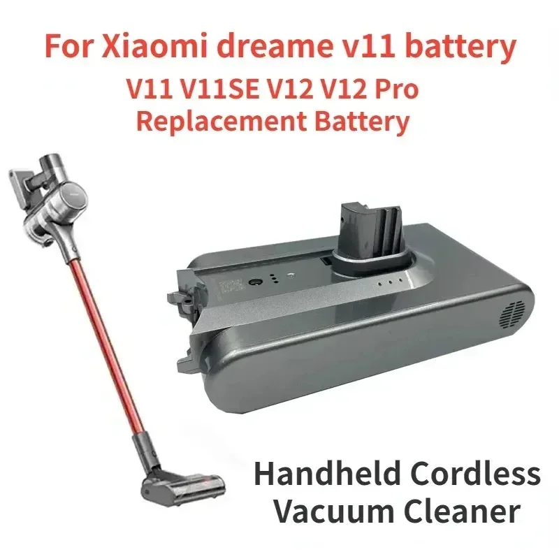 [NEW]  For Dreame V11 V12 Replacement Battery Handheld Cordless Vacuum Cleaner Accessory 21.6V 4000 6000 9000mah Battery