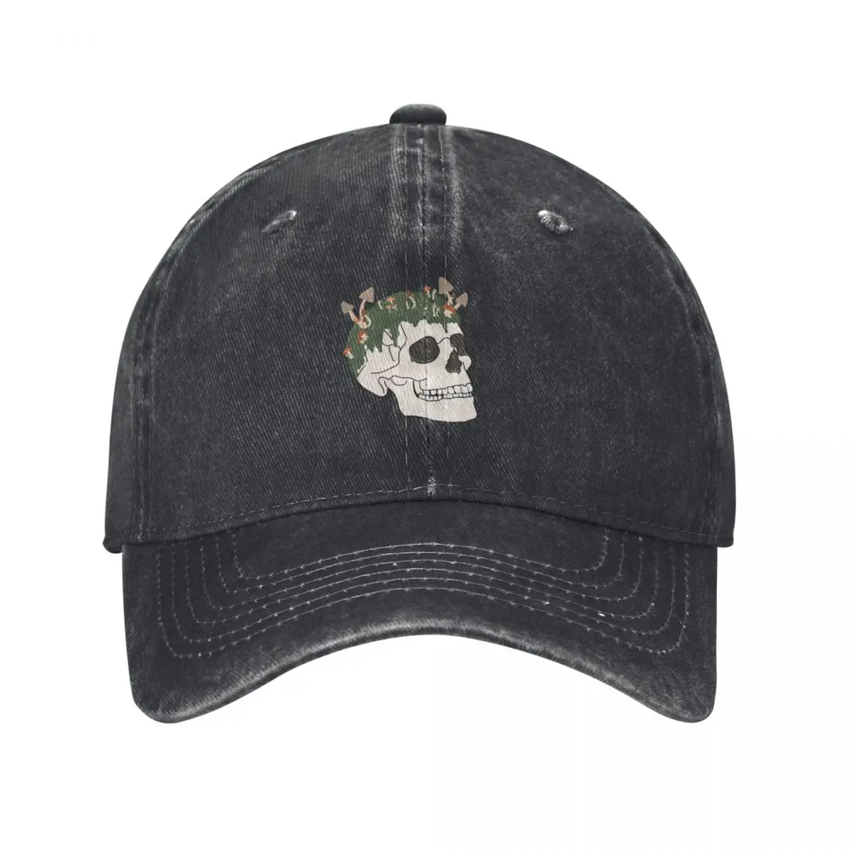 Skull with mushrooms growing on its head Baseball Cap Thermal Visor Horse Hat |-F-| Christmas Hat For Men Women's