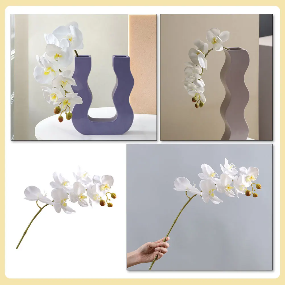 

Fake Orchid Flowers Stem Artificial Phalaenopsis Realistic Faux Flowers Decoration for Home Party Garden Banquet Simulation