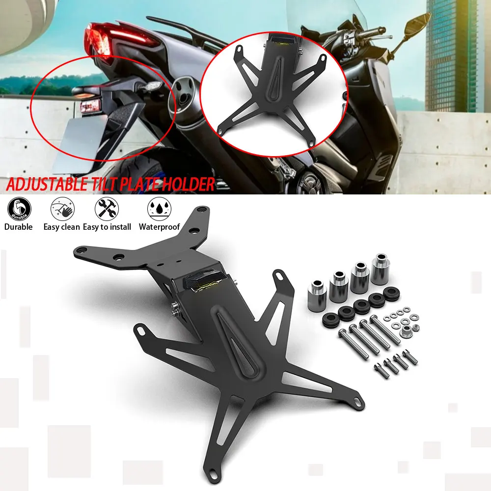 

2024 2025 Tmax 560 Adjustable License Plate Holder Bracket Rear Tail Tidy Fender Eliminator Kit For Yamaha T-MAX 560 2022 2023