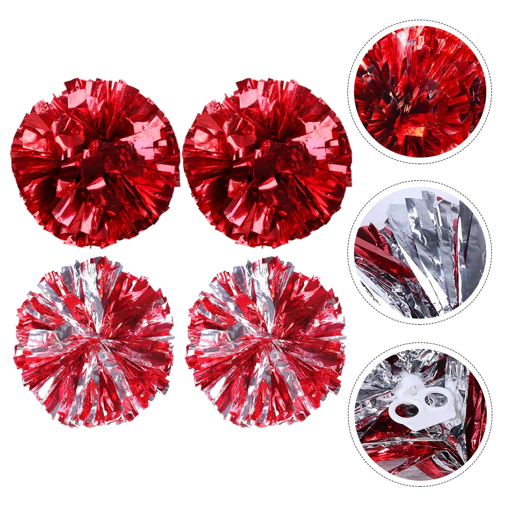 

4 Pcs Cheerleading Ball Cheering Squad Pom Poms Supplies Bouquet Pompom Plastic