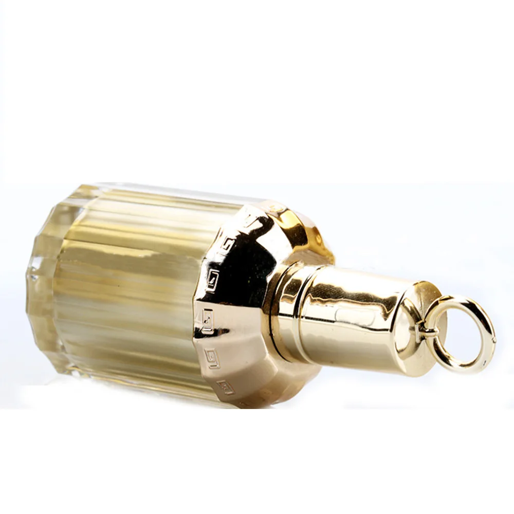 10ml capacity birdcage shape gold color acrylic material nail polish bottle with brush and cap