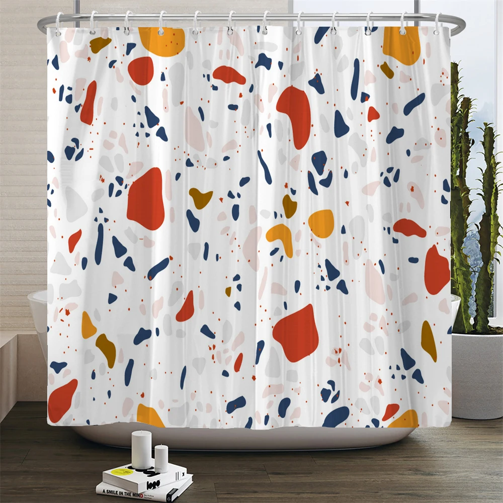 Colorful Geometry Shower Curtain 3d Bathroom Curtain With Hooks Decorative Partition Screen 180*240 Polyester Washable Cloth