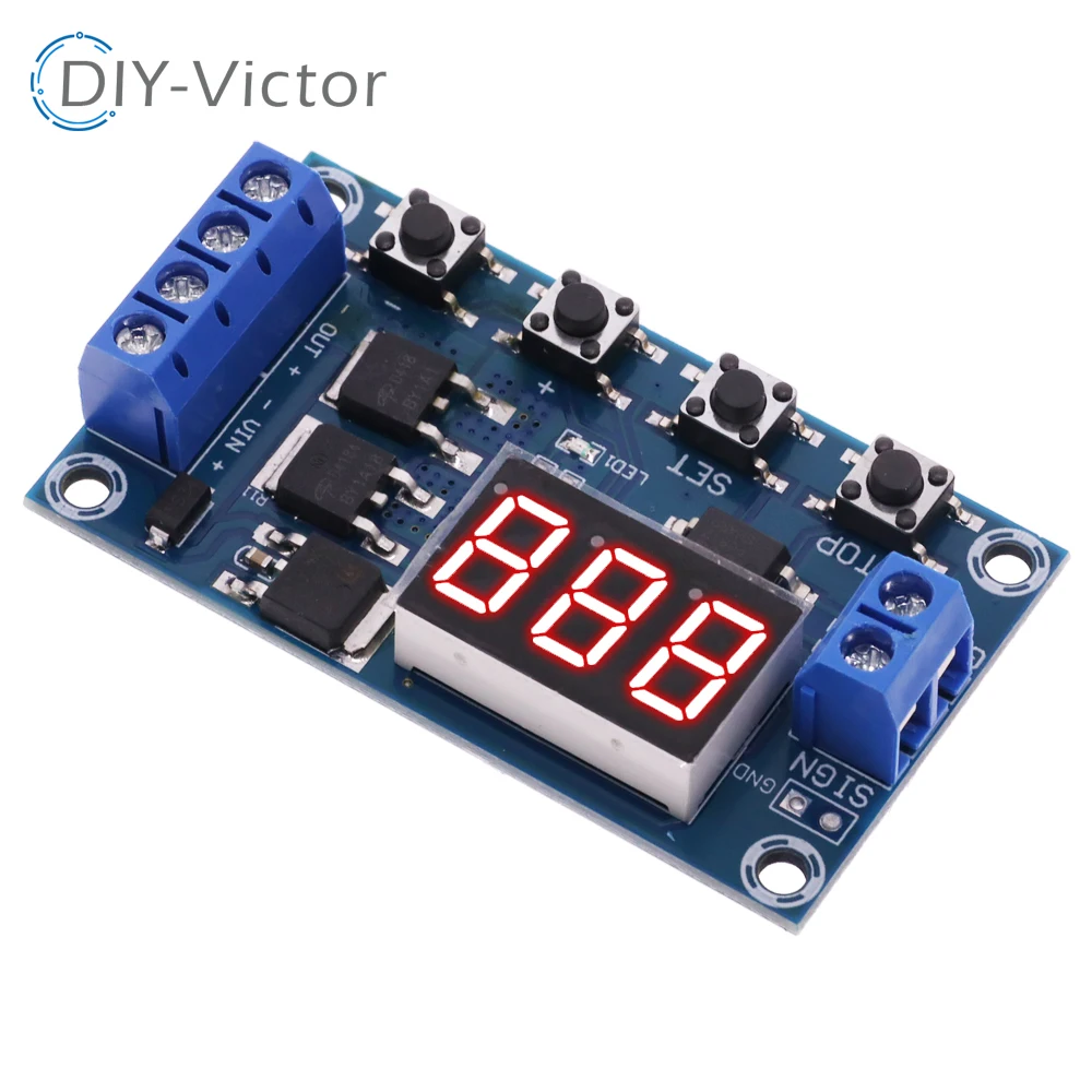 LED Digital Time Delay Relay 12V 24V with Display for Automation Cycle Delay Trigger Circuit Board Timing Control Module DC
