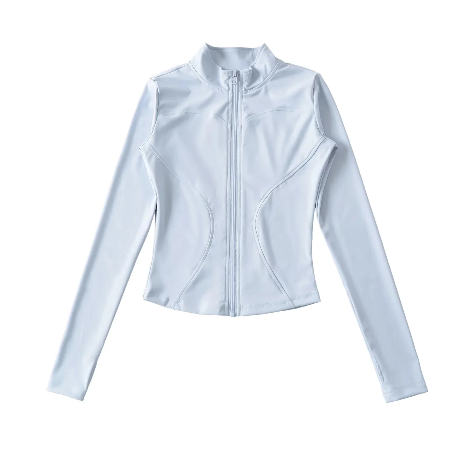 아메리칸 레트로 스파이시 걸 지퍼 롱 슬리브 요가 재킷 여성용 피트니스 러닝 슬림 웨이스트 스포츠 오픈 가디건 탑