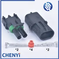2 juegos de 2 pines 2,5mm serie hembra o macho inyector enchufe impermeable conector de Cable de automóvil 12015792 12010973