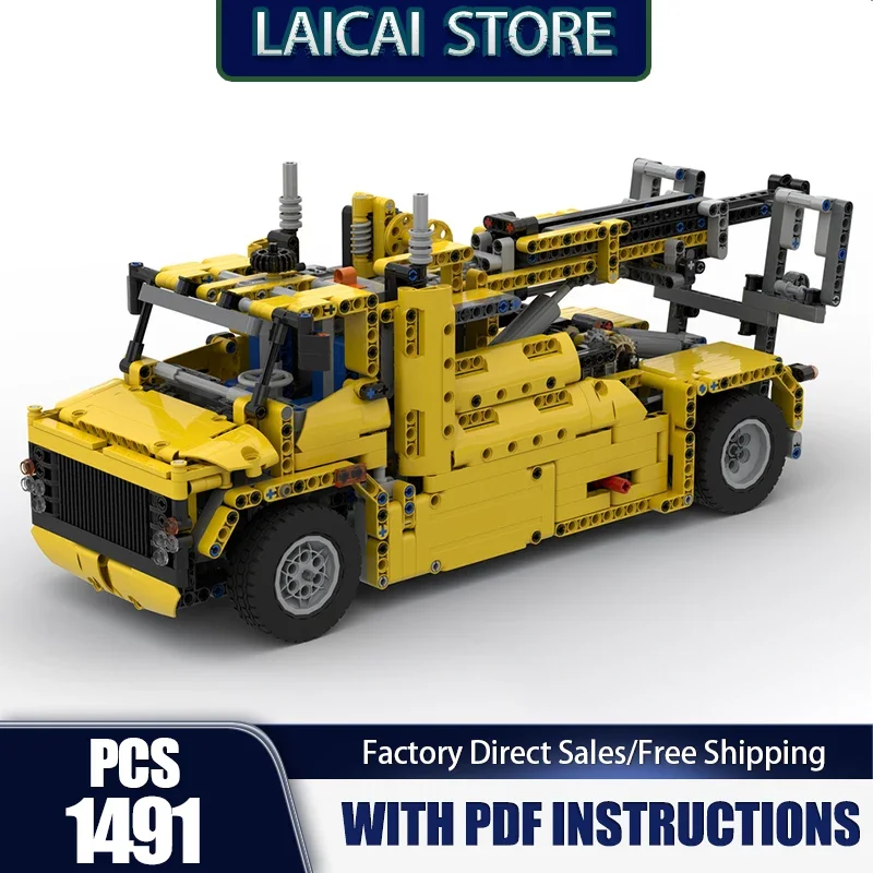 Engineering Vehicle Model Moc Building Bricks Modular Tow Truck Model Technology Blocks Christmas DIY Toy Construction Gifts