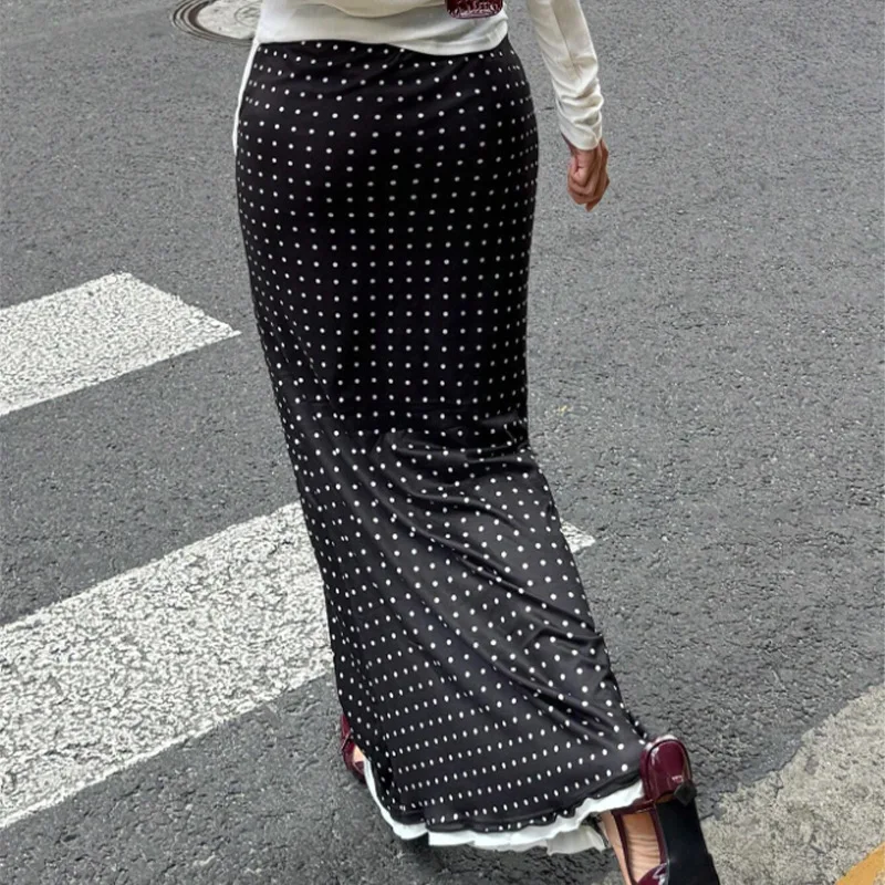 Ele Polka Dot スリムフィット ter Ne Dr レディース 夏 ファッション カジュアル コットンブレンド スカート 中国ブランド Tagkita