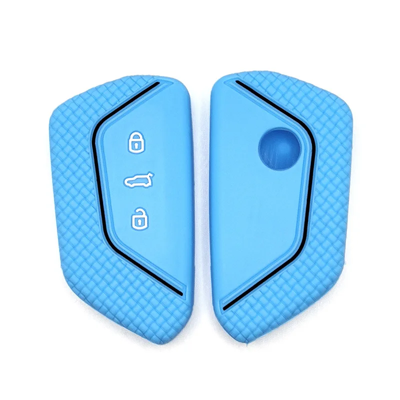 3 Button Silicone Key Case Cover For VW Golf 8 Mk8 GTI GTD R ID3 ID4 2020 For Skoda Octavia 4 8 A8 MK4 VAG Group 2021 Seat Leon