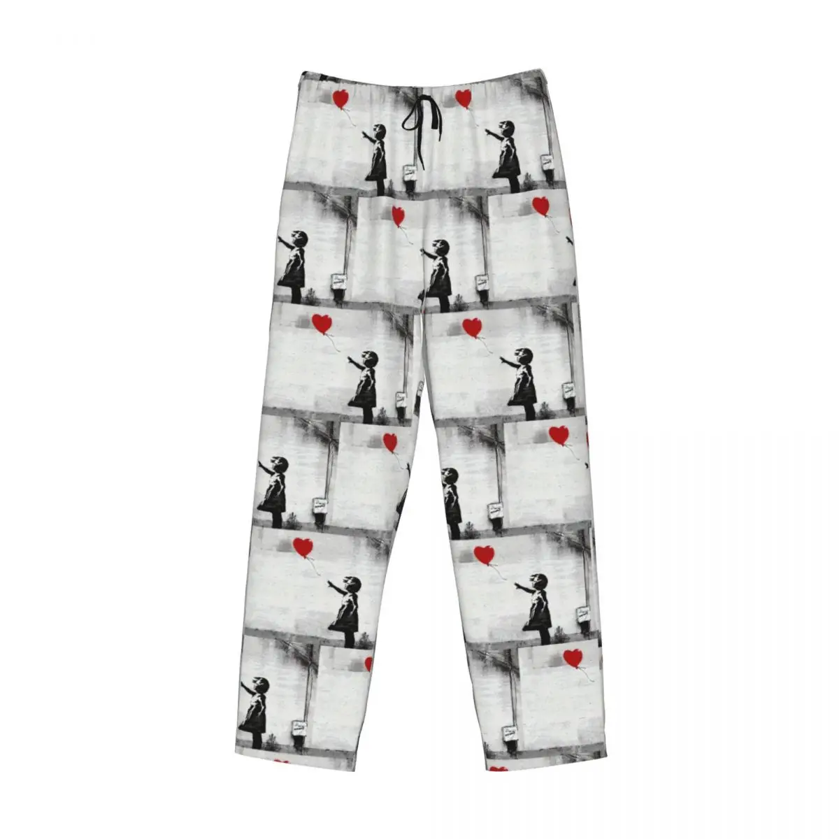 

Custom Banksy Street Pop Art Square Pajama Pants Men Sleepwear Sleep Lounge Bottoms with Pockets
