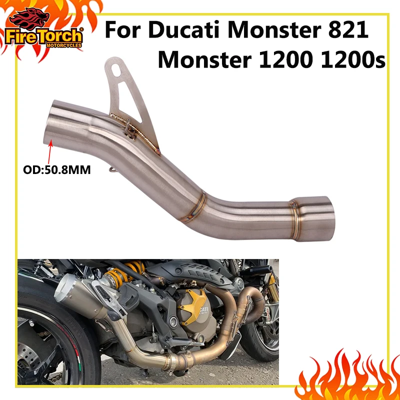 

Motorcycle Exhaust Escape Middle Link Pipe Muffler Slip On For DUCATI Monster 821 Monster 1200 1200S 2014 2015 2016