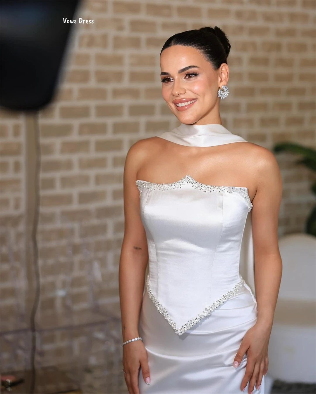 Vows Robes De cóctel vestido De noche mujer vestidos De tela satinada vestidos De fiesta elegantes hechos a medida 2025 línea A vestidos De baile con cinta