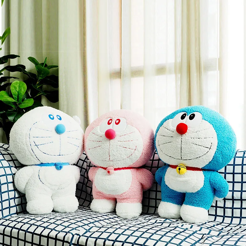 Doraemon Plush Toy, Blue White Pink 3‑Color Optional Stuffed Cartoon Doll, Soft Pillow, Nice Home Decoration Present for Fans