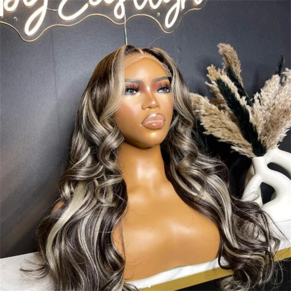 

Длинный парик из европейских волос без клея, с мягкими блондинистыми волнистыми прядями, 22 дюйма, 5x5, на шелковой основе, с HD-кружевом, с эффектом натуральных волос, с предварительно выщипанными прядями, еврейский парик из человеческих волос