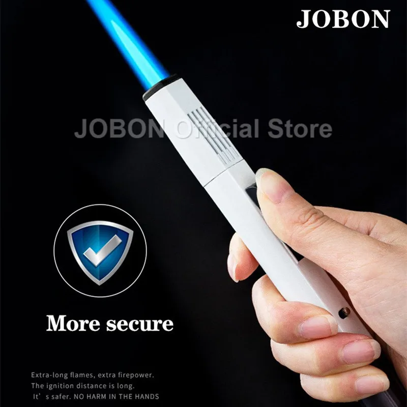 JOBON Metal Outdoor Windproof Butane Gas Lighter Blue Flame Torch Turbo Jet Igniter BBQ Kitchen Welding Torch Tool