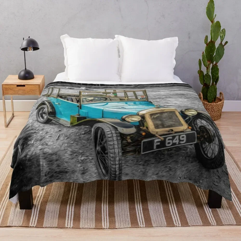 Austin 7 Vintage Car Art Throw Blanket Furry Softest Fashion Sofas Blankets