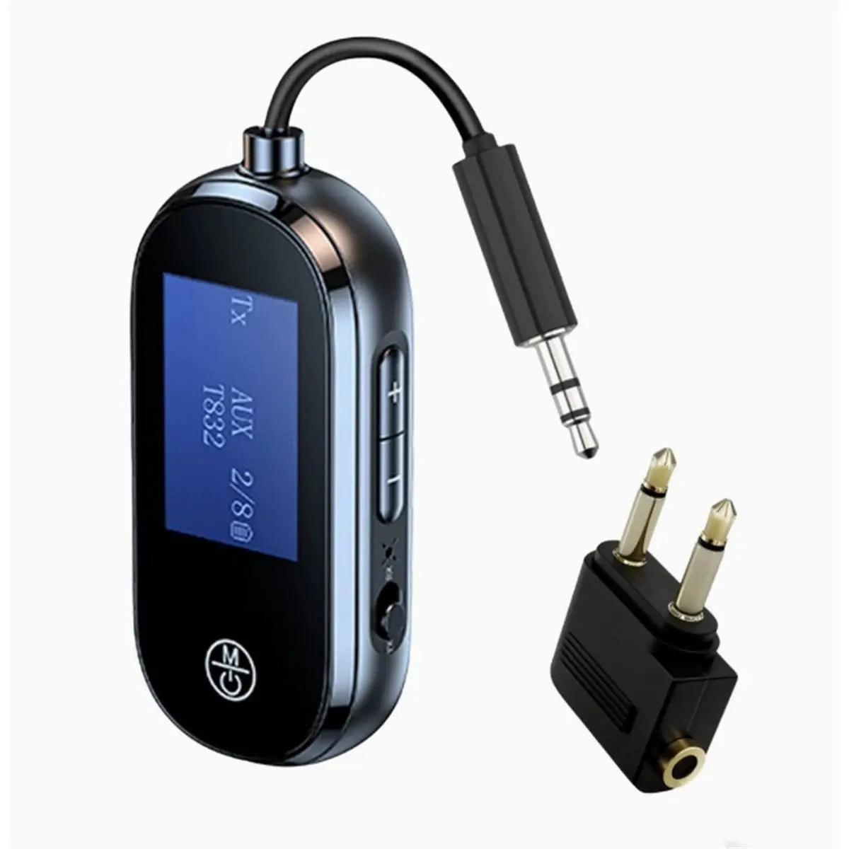 DTC5 Bluetooth 5.4 Audio Adapter Transmitter Receiver 2 in 1 Wireless Adapter AUX Low Latency Airplane Speaker Converter