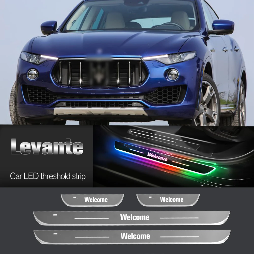 

Car Door Sill Light For Maserati Levante 2016-2023 2017 2018 2019 Customized Logo LED Welcome Threshold Pedal Lamp Accessories