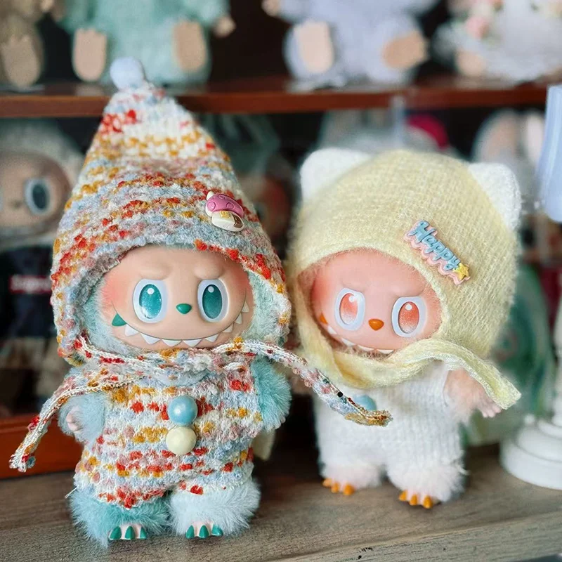 

Handmade Knitted Doll Clothes For Labubu V1 V3 Vinyl Doll Knitting Suit Colorful Sweater Doll'S Clothes Decoration Accessories