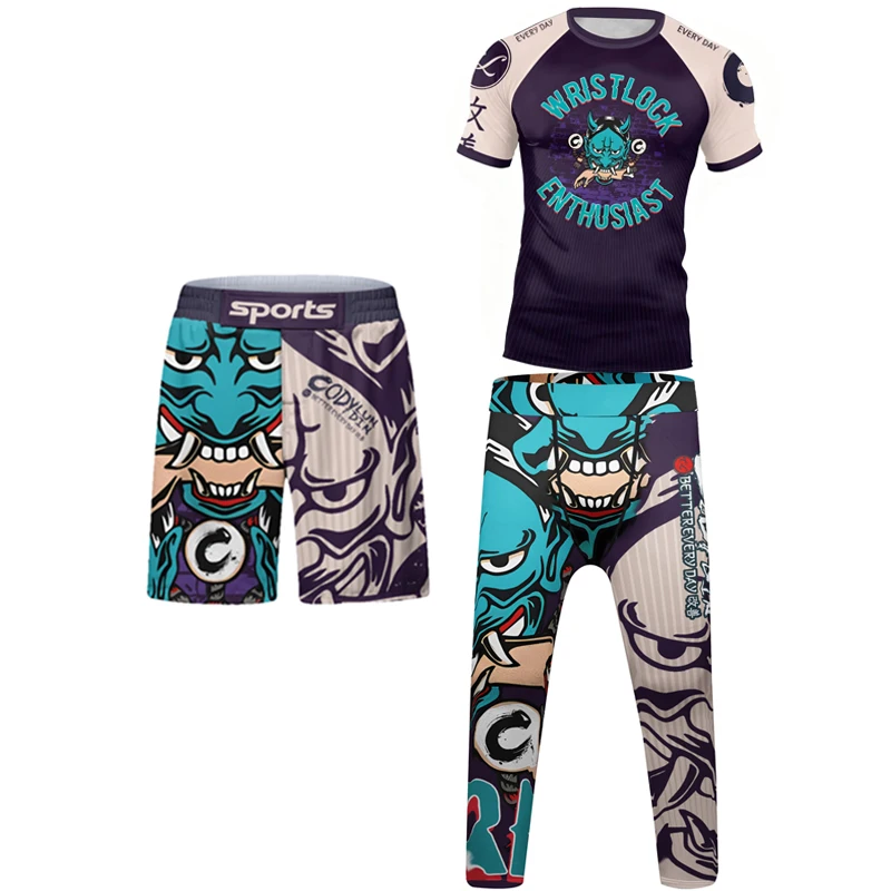 

Новый комплект из 4 предметов для мальчиков: рашгарды для джиу-джитсу, футболка и шорты для ММА, компрессионные тайтсы для бокса и грэпплинга, рашгард для детей, компрессионная форма для джиу-джитсу